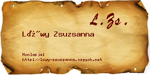 Lőwy Zsuzsanna névjegykártya